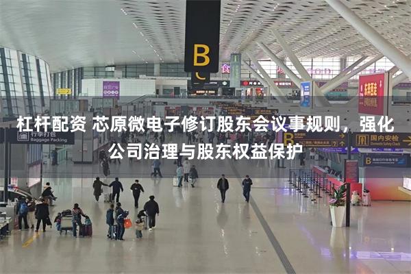 杠杆配资 芯原微电子修订股东会议事规则，强化公司治理与股东权益保护