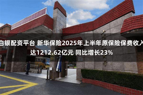 白银配资平台 新华保险2025年上半年原保险保费收入达1212.62亿元 同比增长23%