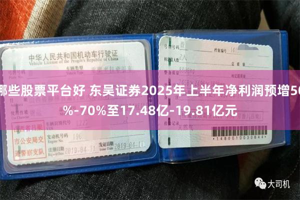 哪些股票平台好 东吴证券2025年上半年净利润预增50%-70%至17.48亿-19.81亿元