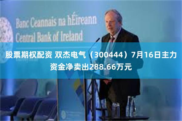 股票期权配资 双杰电气（300444）7月16日主力资金净卖出288.66万元