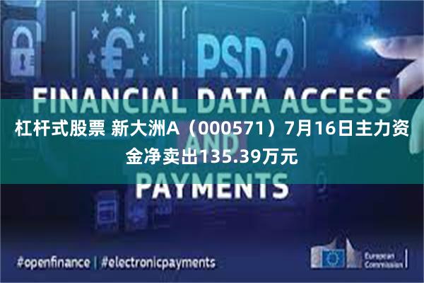 杠杆式股票 新大洲A（000571）7月16日主力资金净卖出135.39万元