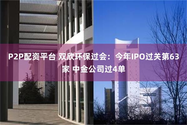 P2P配资平台 双欣环保过会：今年IPO过关第63家 中金公司过4单