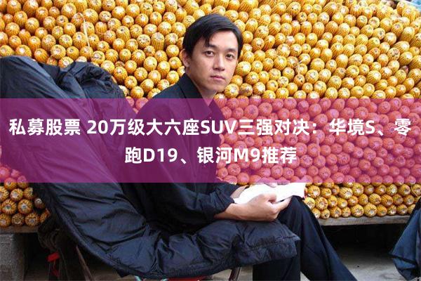 私募股票 20万级大六座SUV三强对决：华境S、零跑D19、银河M9推荐