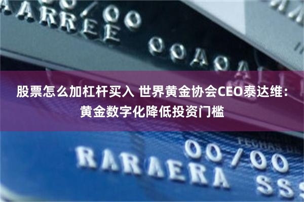 股票怎么加杠杆买入 世界黄金协会CEO泰达维：黄金数字化降低投资门槛