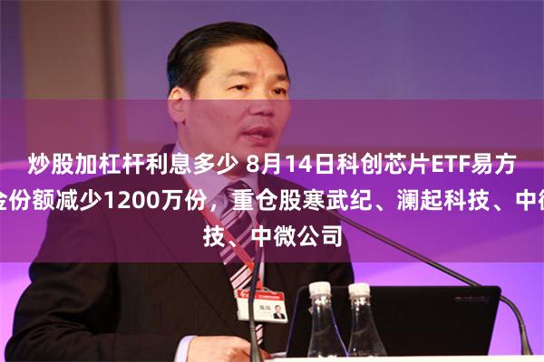 炒股加杠杆利息多少 8月14日科创芯片ETF易方达基金份额减少1200万份，重仓股寒武纪、澜起科技、中微公司