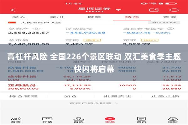 高杠杆风险 全国226个景区联动 双汇美食季主题快闪将启幕
