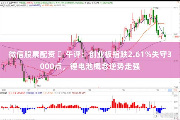 微信股票配资 ​午评：创业板指跌2.61%失守3000点，锂电池概念逆势走强